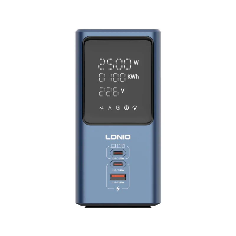 LDNIO SC2 Universal Socket Desktop Power Strip Adapter - 45W / USB-A / USB-C / Blue