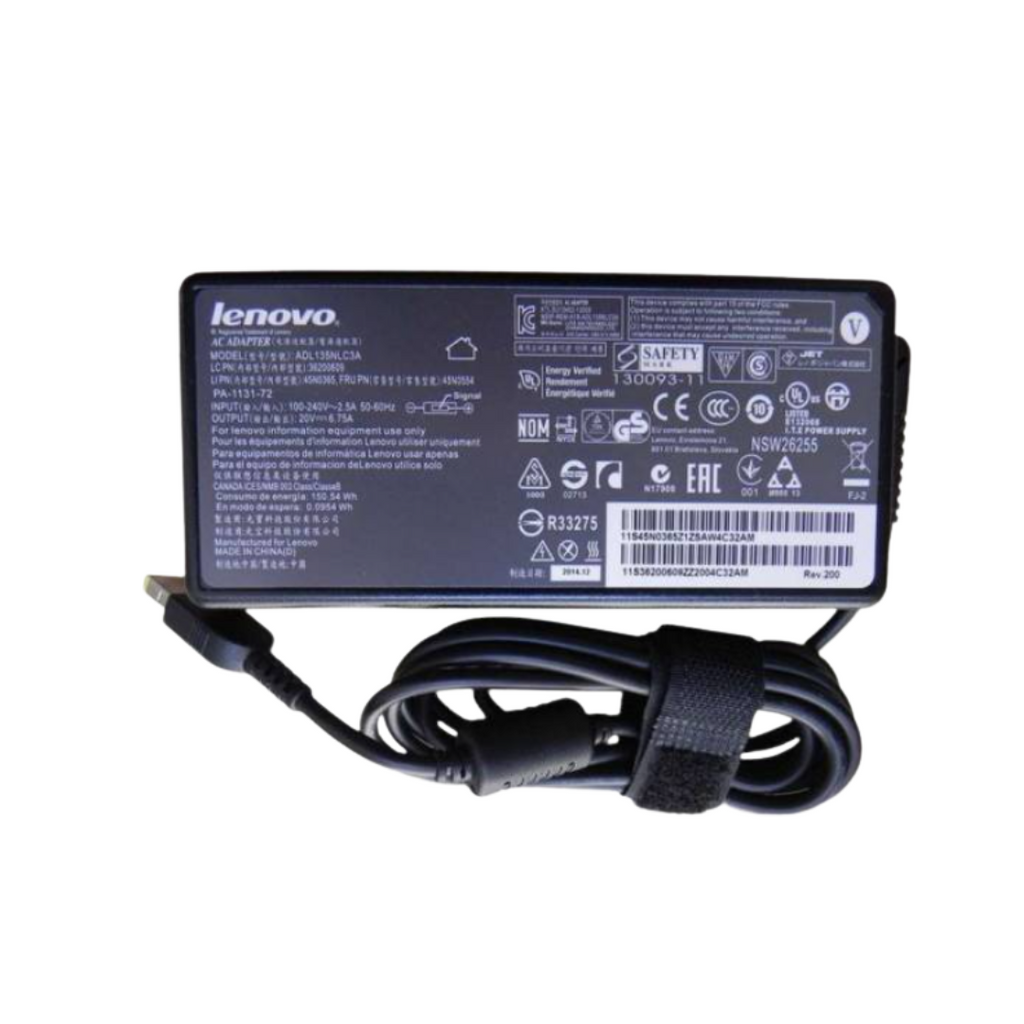 Lenovo USB Laptop Charger with Power Cable – 135W 20V-6.75A