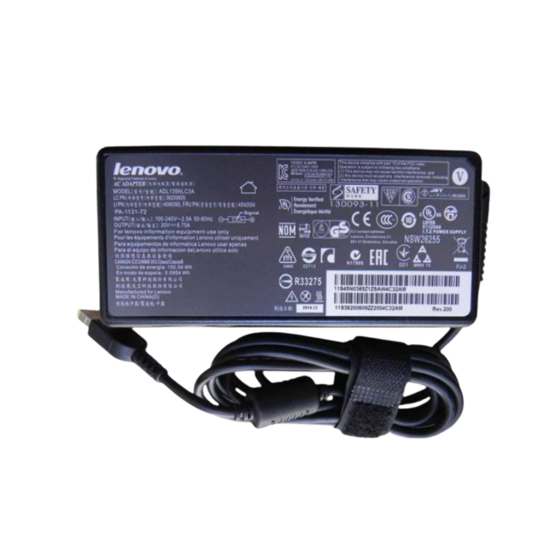 Lenovo USB Laptop Charger with Power Cable – 135W 20V-6.75A