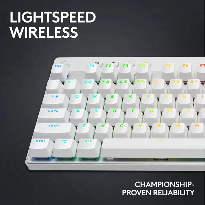 Logitech G PRO X TKL LIGHTSPEED Wireless Gaming Keyboard, GX Brown Tactile, White
