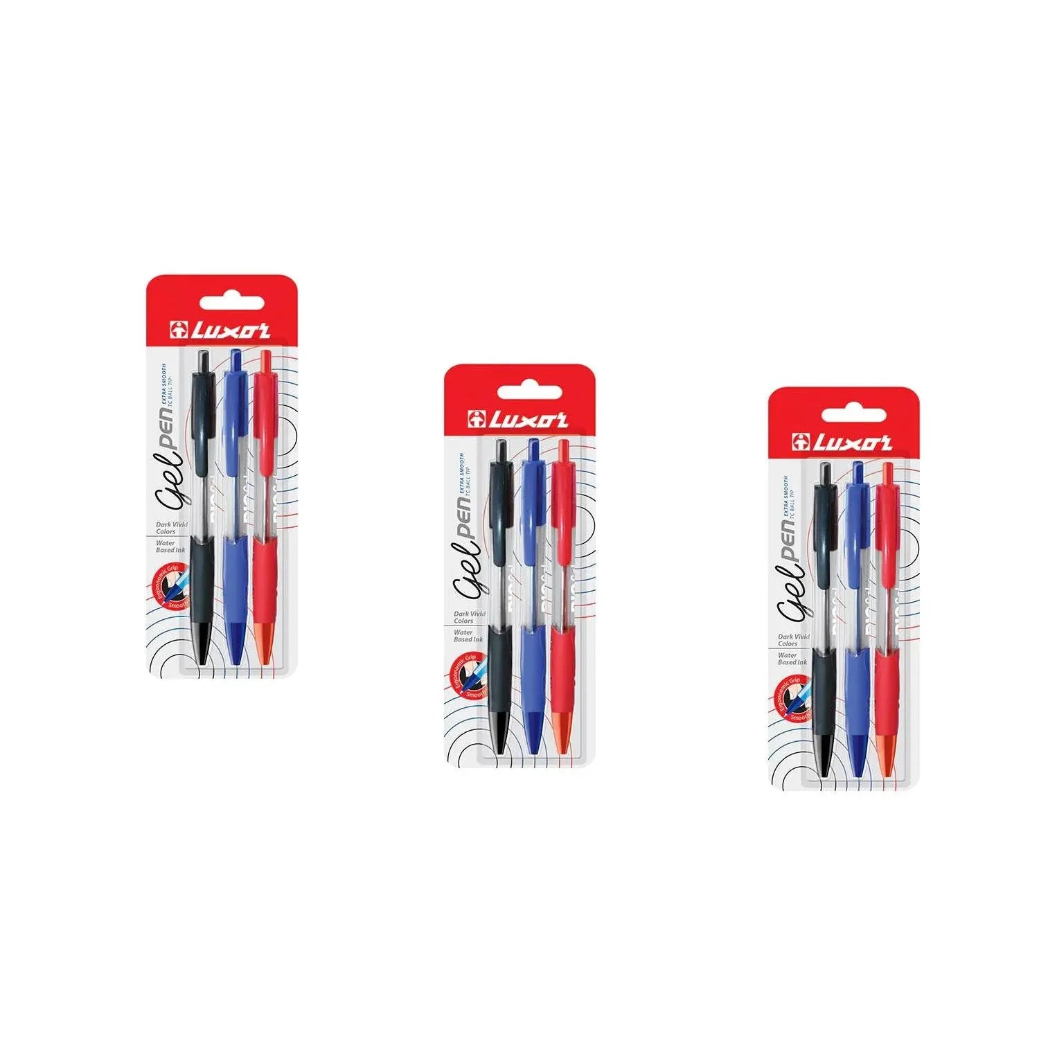 Luxor- Ultra Gel Pen 3 Assorted Colors Set Of 3 Packets