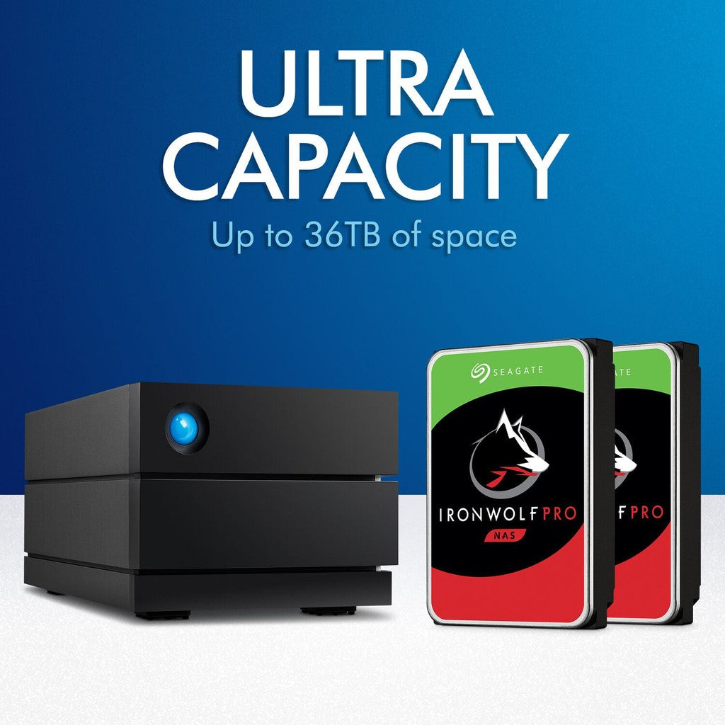 LaCie 2-Big Raid Hard Drive Array - 36TB / 2-Bay / USB 3.1 / USB-C