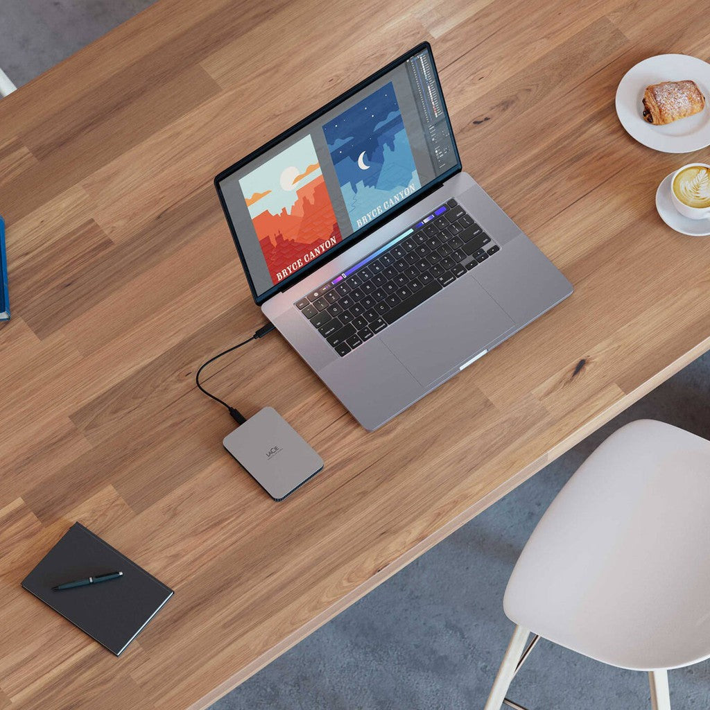 LaCie Mobile Drive 1TB External Portable Hard Drive USB-C Up to 130 MB/s