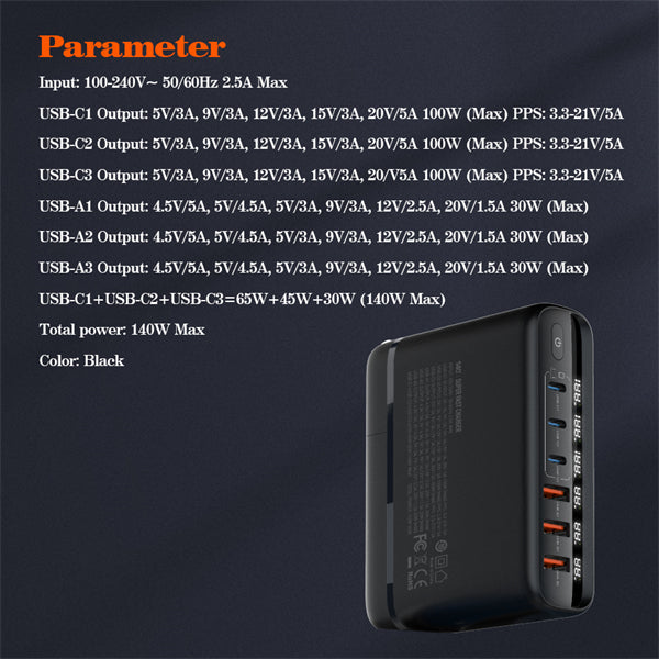 Ldnio 140W GaN Super Fast Desktop Charger A6140C - Multi-Device Charging Hub