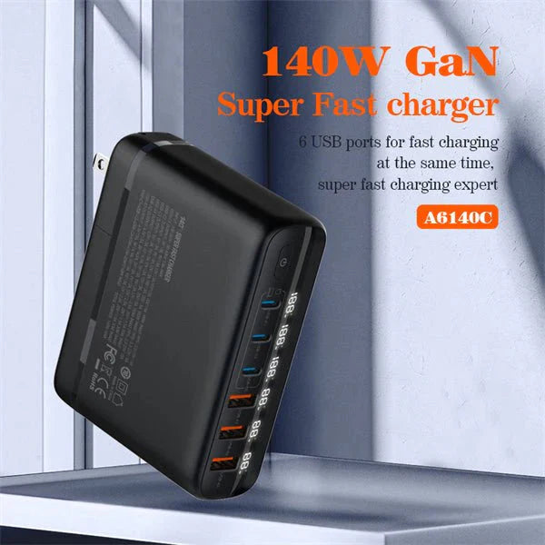 Ldnio 140W GaN Super Fast Desktop Charger A6140C - Multi-Device Charging Hub
