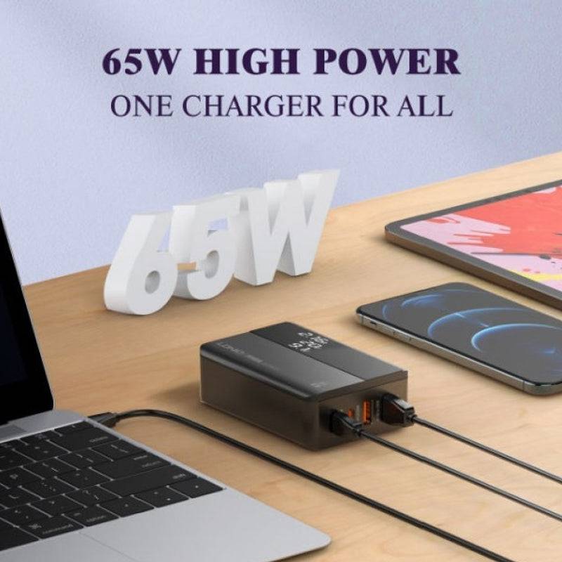 Ldnio A4808Q 65W Super Fast Charging Desktop Charger - USB-C / 1.5 Meters / Black