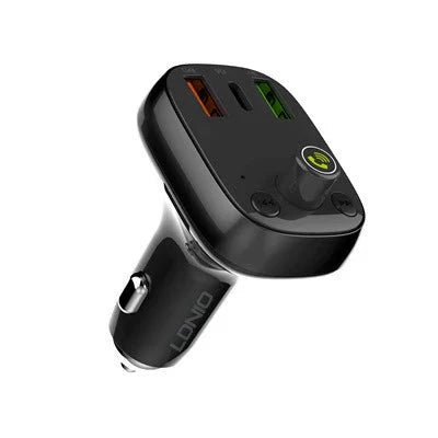 Ldnio C704Q Bluetooth FM Transmitter With Triple USB Charger with Lightning Cable