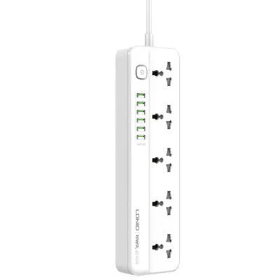 Ldnio Outlets Universal Power Strip - 5 Way / 6 x USB-A / White
