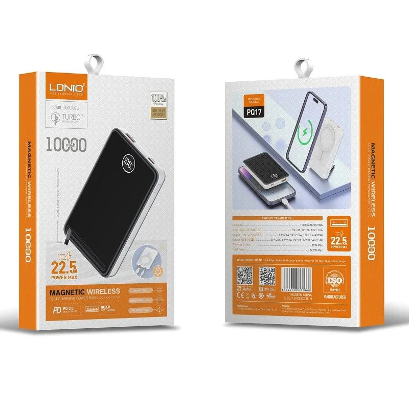 Ldnio PQ17 Magnetic Wireless Power Bank - 10,000mAh / 22.5W