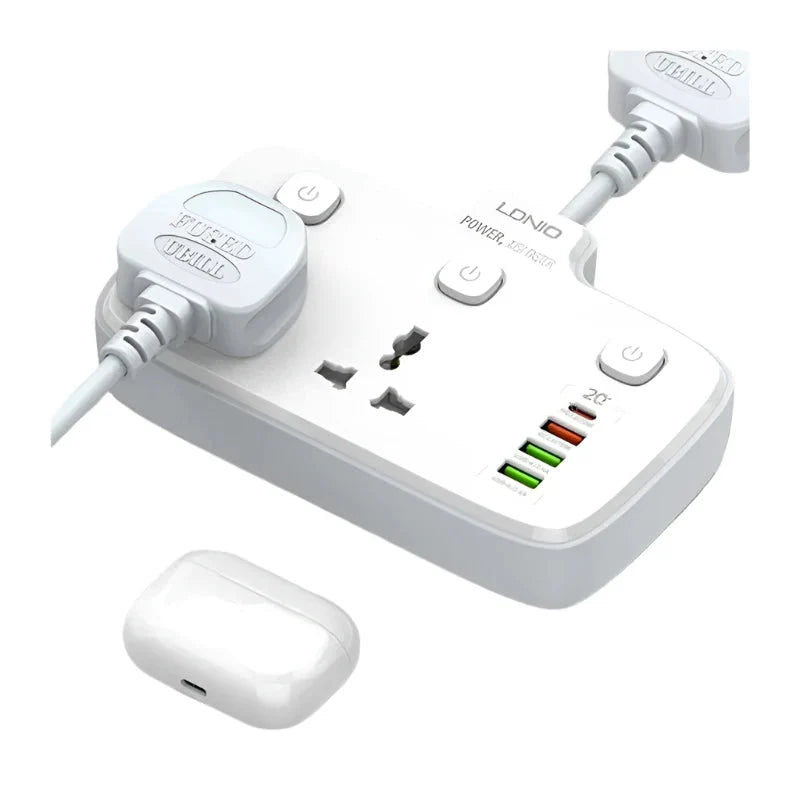 Ldnio Power Strip USB Socket - 2 Way / USB-A / USB-C / White