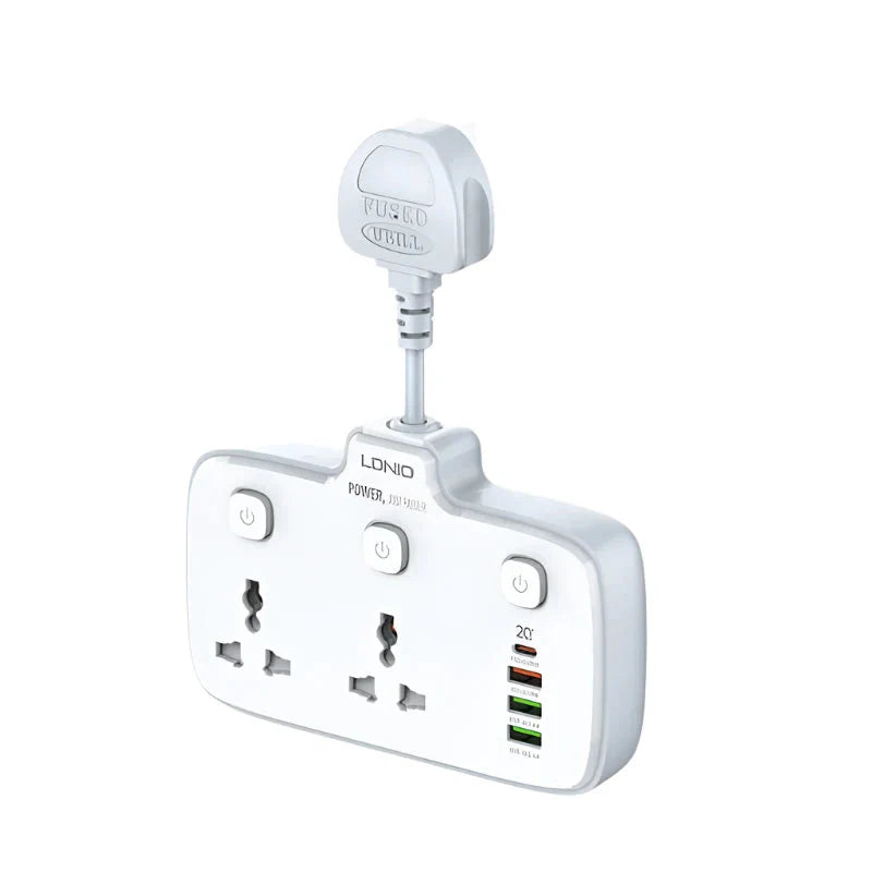 Ldnio Power Strip USB Socket - 2 Way / USB-A / USB-C / White