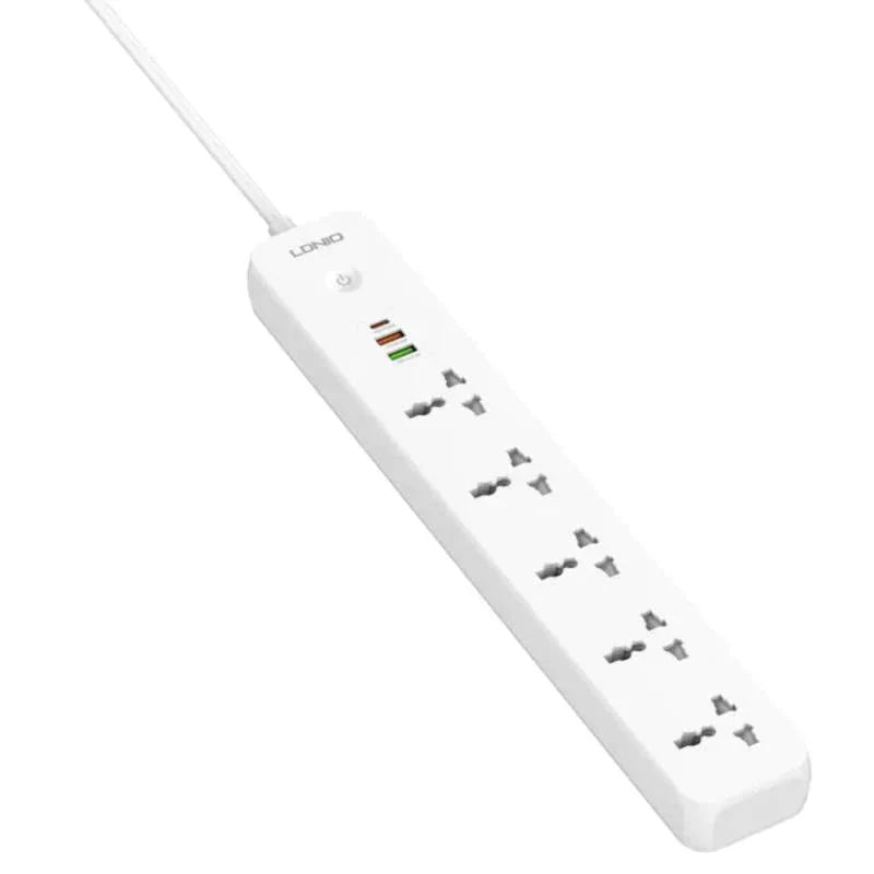 Ldnio SC5319 Power Strip With USB Charge Ports – 5 Way / USB-A / USB-C / 2500W / White