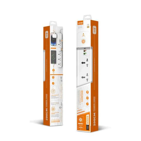 Ldnio SC5319 Power Strip With USB Charge Ports – 5 Way / USB-A / USB-C / 2500W / White