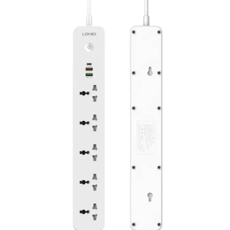 Ldnio SC5319 Power Strip With USB Charge Ports – 5 Way / USB-A / USB-C / 2500W / White