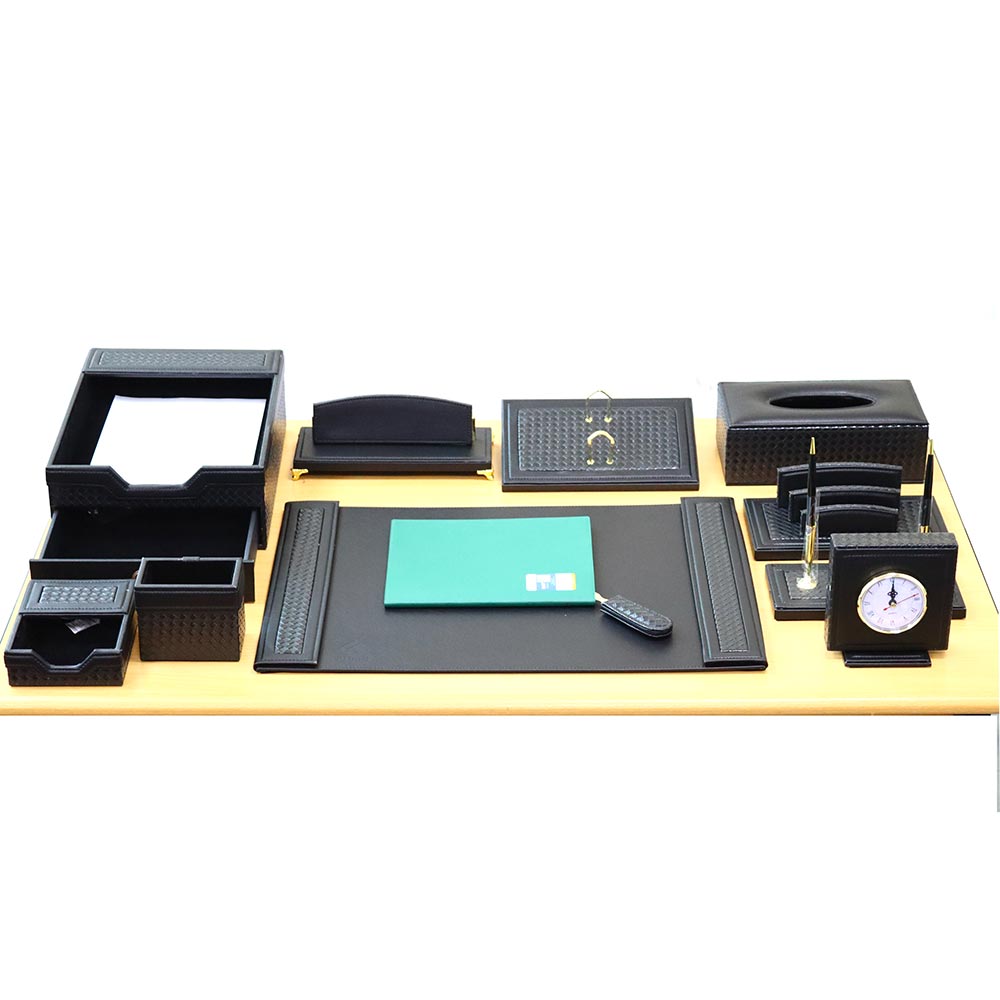 Leather Deskset Black Color