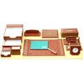 Leather Deskset Brown Color