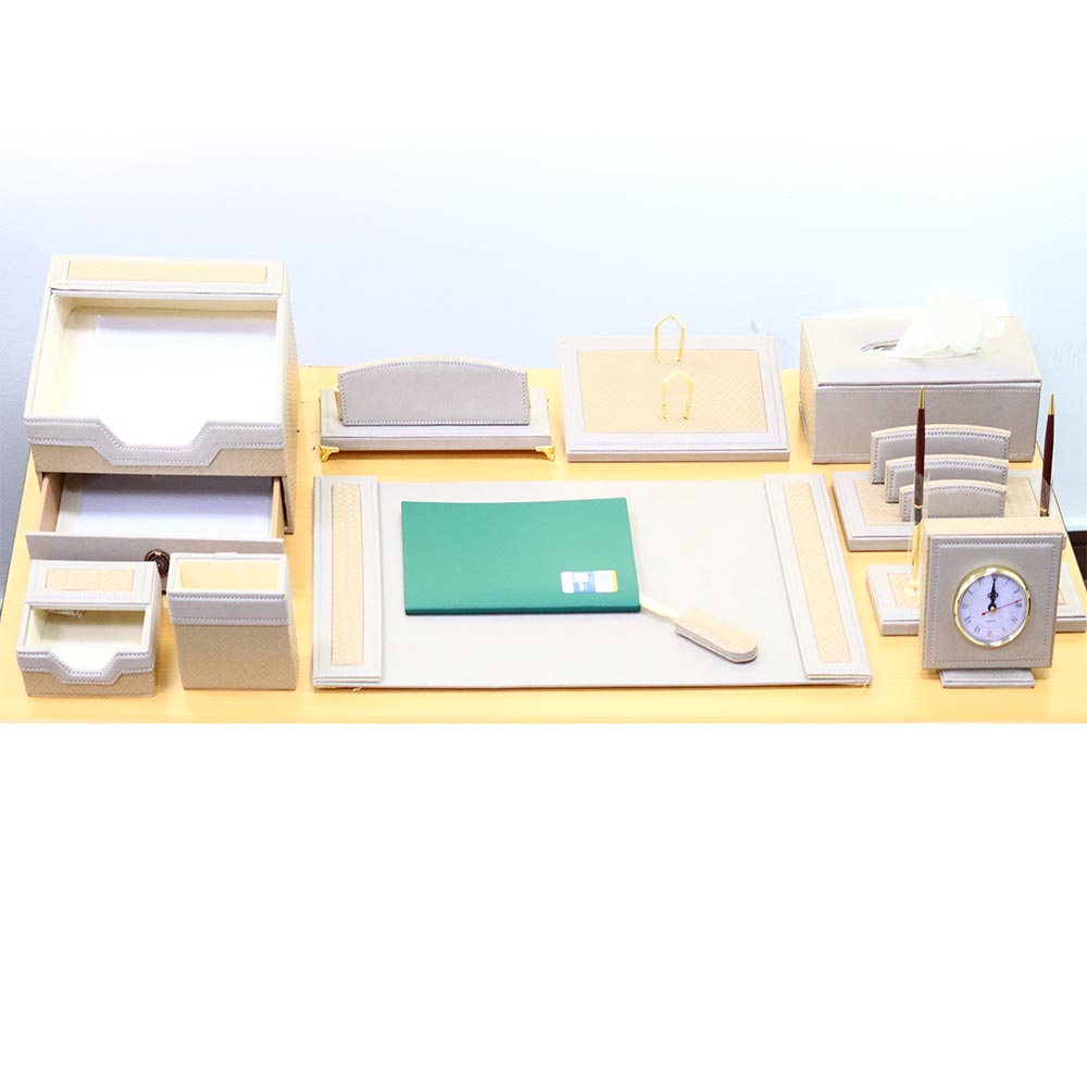 Leather Deskset Light Brown Color