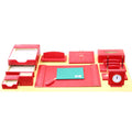 Leather Deskset Red Color