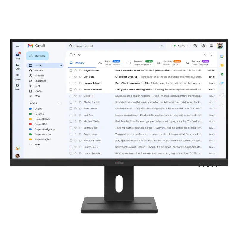 Lenovo ThinkVision E27-40 - 27" FHD IPS / 4ms / 100Hz / D-Sub / HDMI 1.4 / DisplayPort 1.2 / Speaker - Monitor