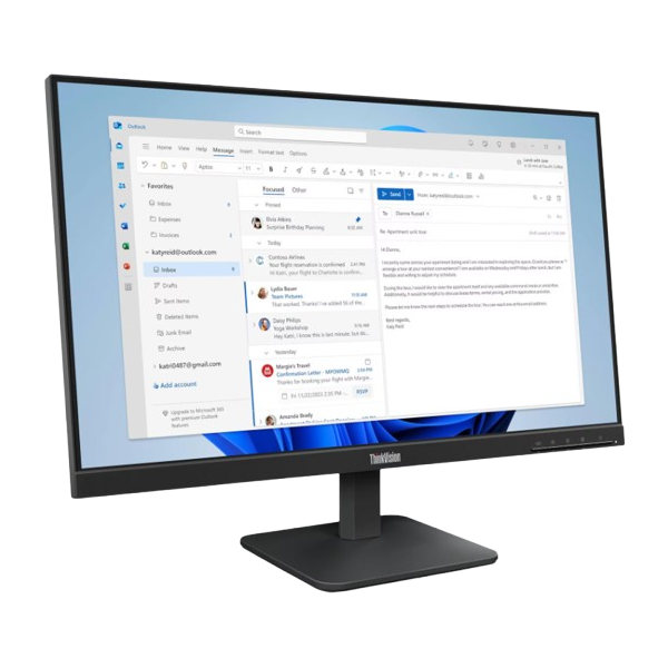 Lenovo ThinkVision S24-4e - 23.8" FHD IPS / 4ms / 100Hz / HDMI 1.4 / VGA - Monitor