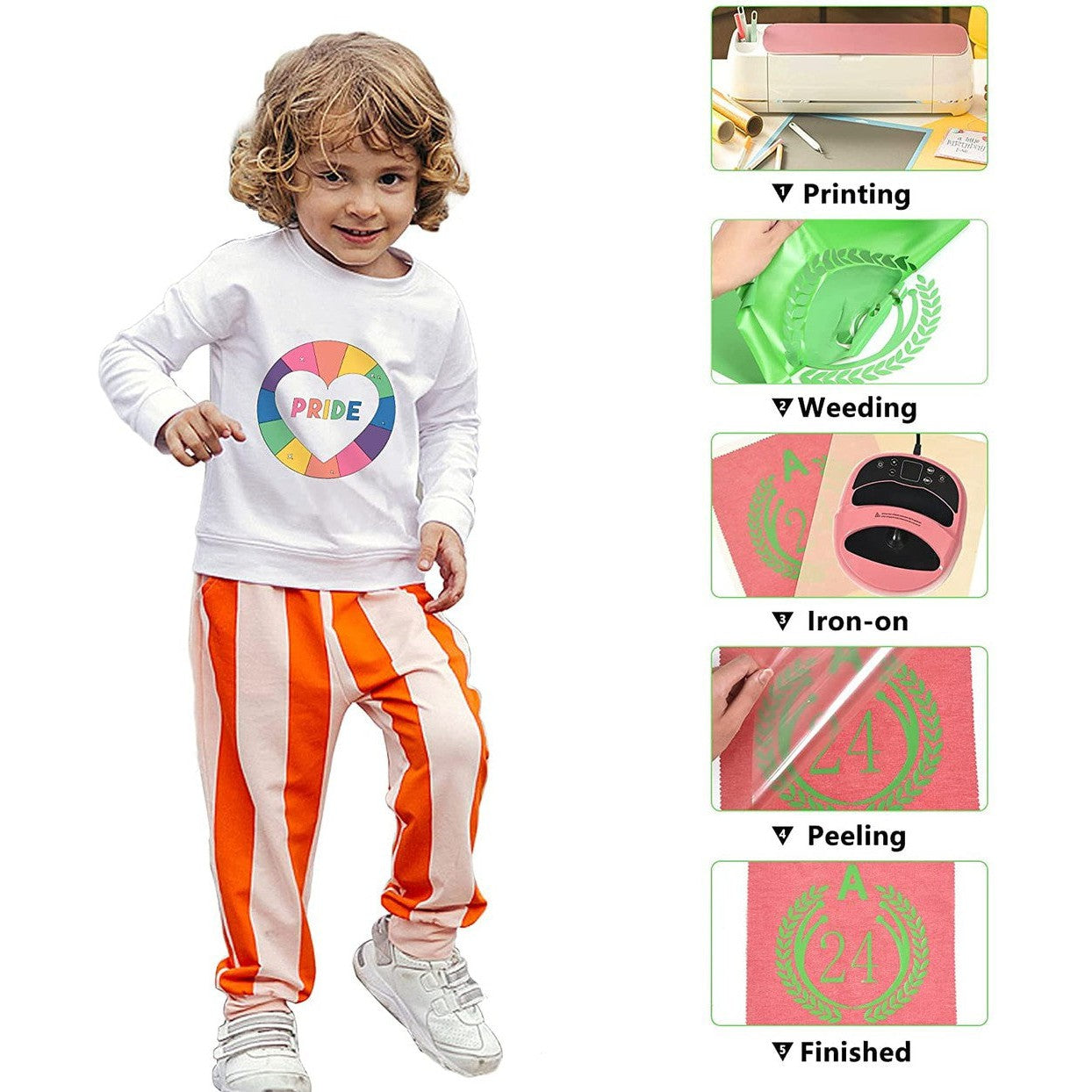 Light Green PVC Heat Transfer Vinyl Sticker Roll – 50cm x 1m