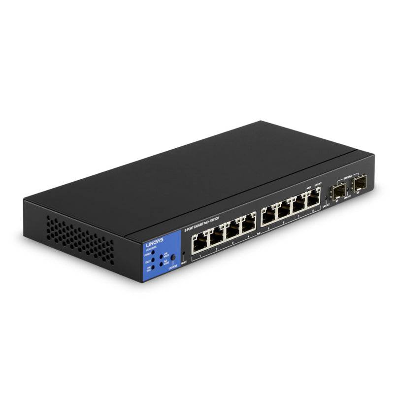 Linksys LGS310MPC - 8-Ports Ethernet / 2-Ports SFP / Managed / Gigabit / PoE+ / Desktop - Switch
