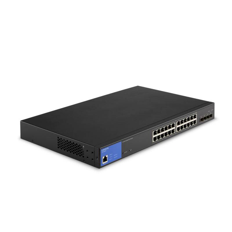 Linksys LGS328MPC - 24-Ports Ethernet / 4-Ports SFP+ / Managed / Gigabit / PoE+ / Desktop - Switch