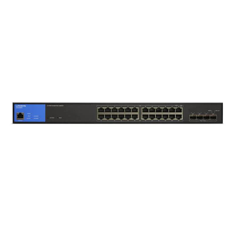 Linksys LGS328MPC - 24-Ports Ethernet / 4-Ports SFP+ / Managed / Gigabit / PoE+ / Desktop - Switch