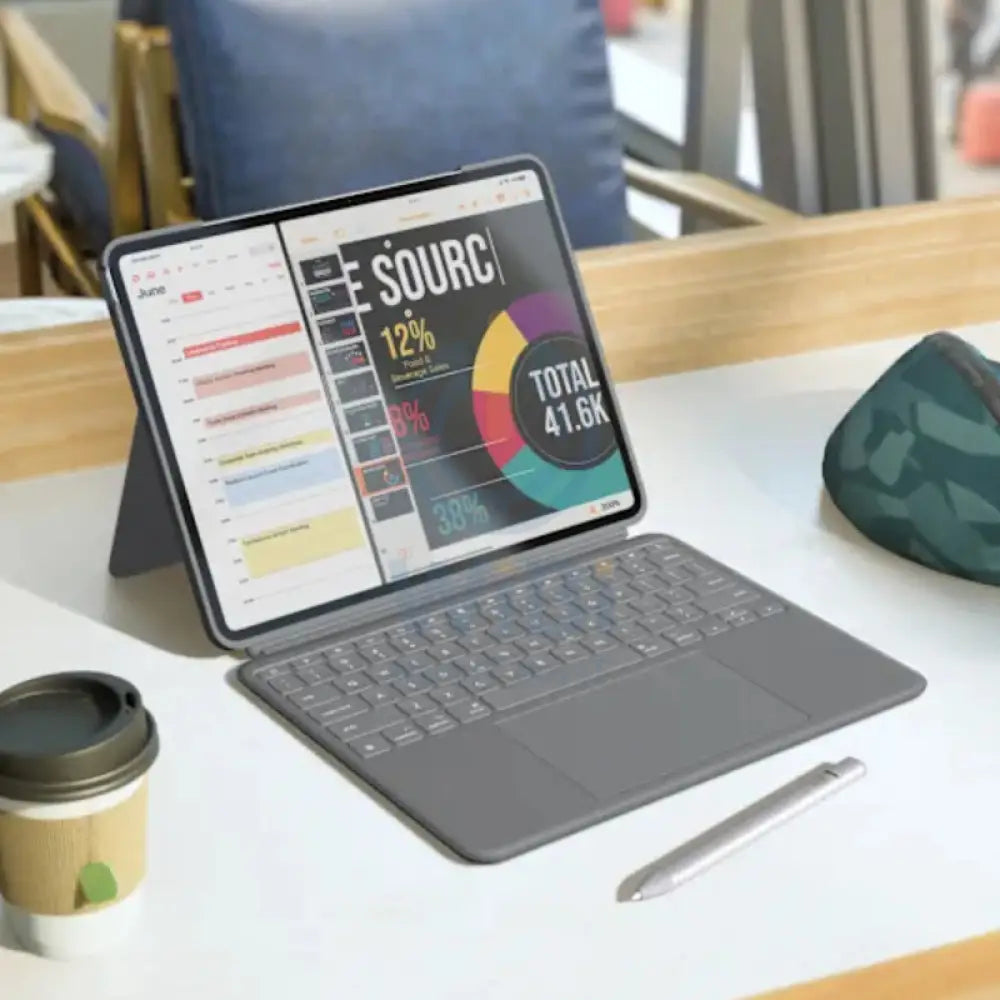 Logitech Combo Touch keyboard Case for iPad Air 13-inch (M2) - Oxford Grey / Arabic