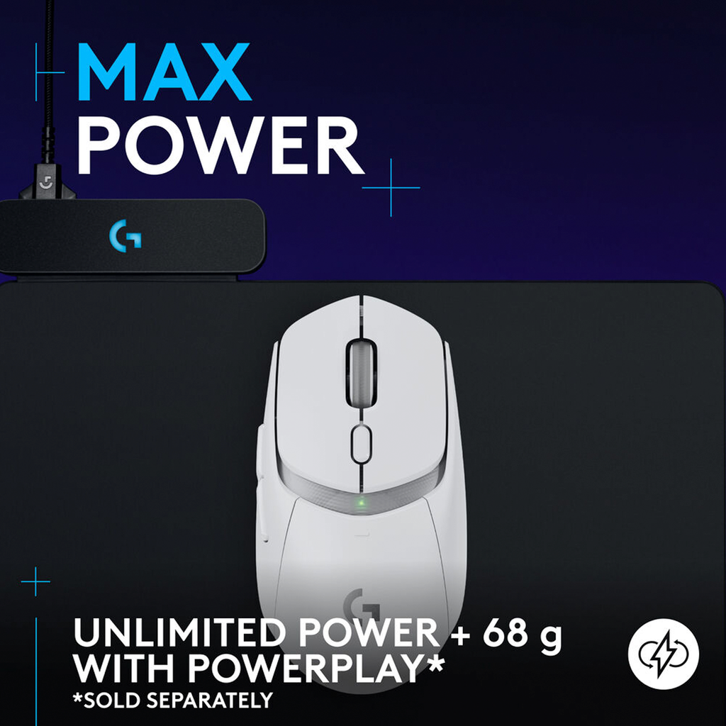 Logitech G309 LightSpeed Wireless/Bluetooth Gaming Mouse Hero 25K 25,600 DPI - White