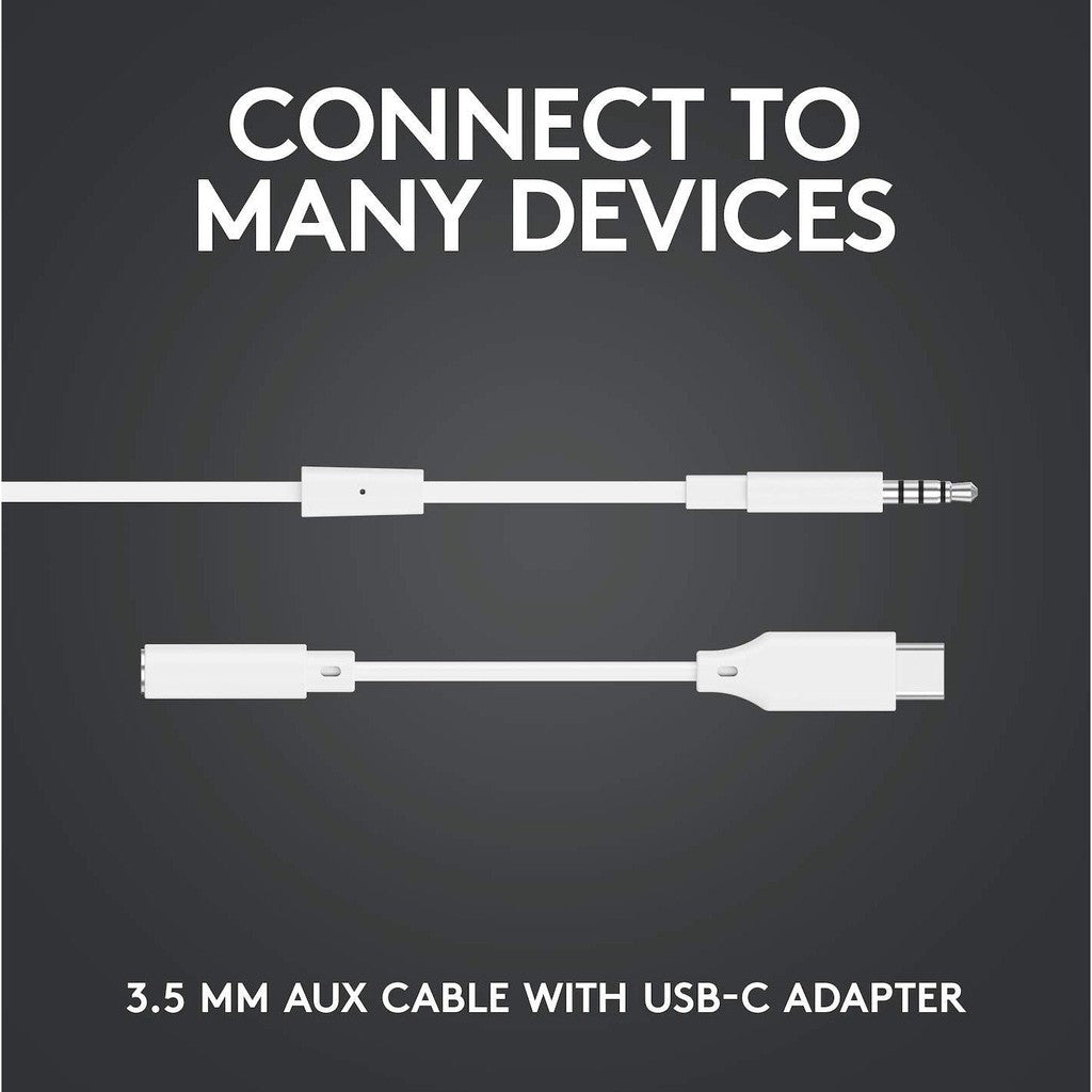 Logitech G333 Gaming Earphones - Wired / 3.5 MM / White