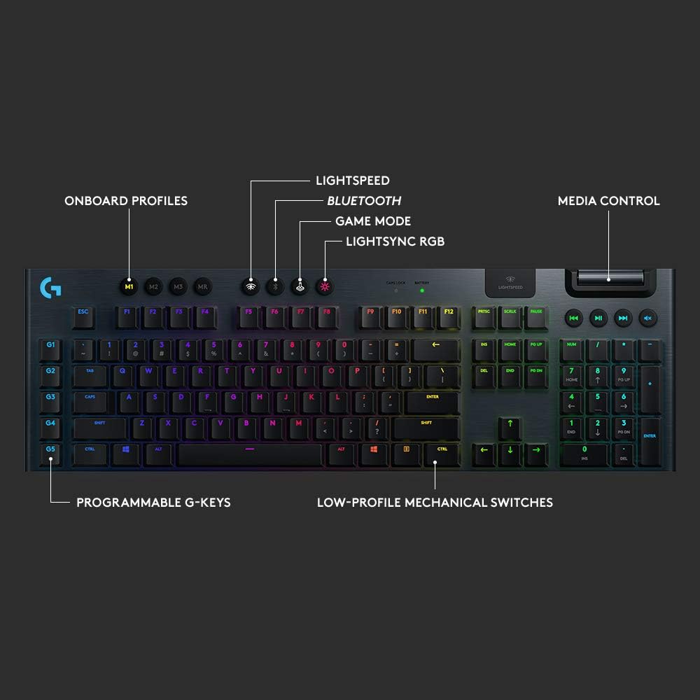 Logitech G915 LIGHTSPEED Mechanical Gaming Keyboard - Wireless / RGB / Clicky