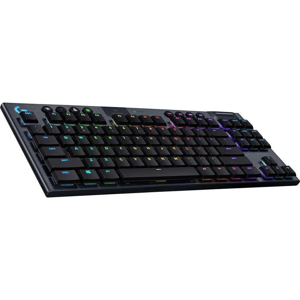 Logitech G915 TKL Tenkeylees Light Speed Wireless RGB Mechanical Gaming Keyboard / Clicky - Black