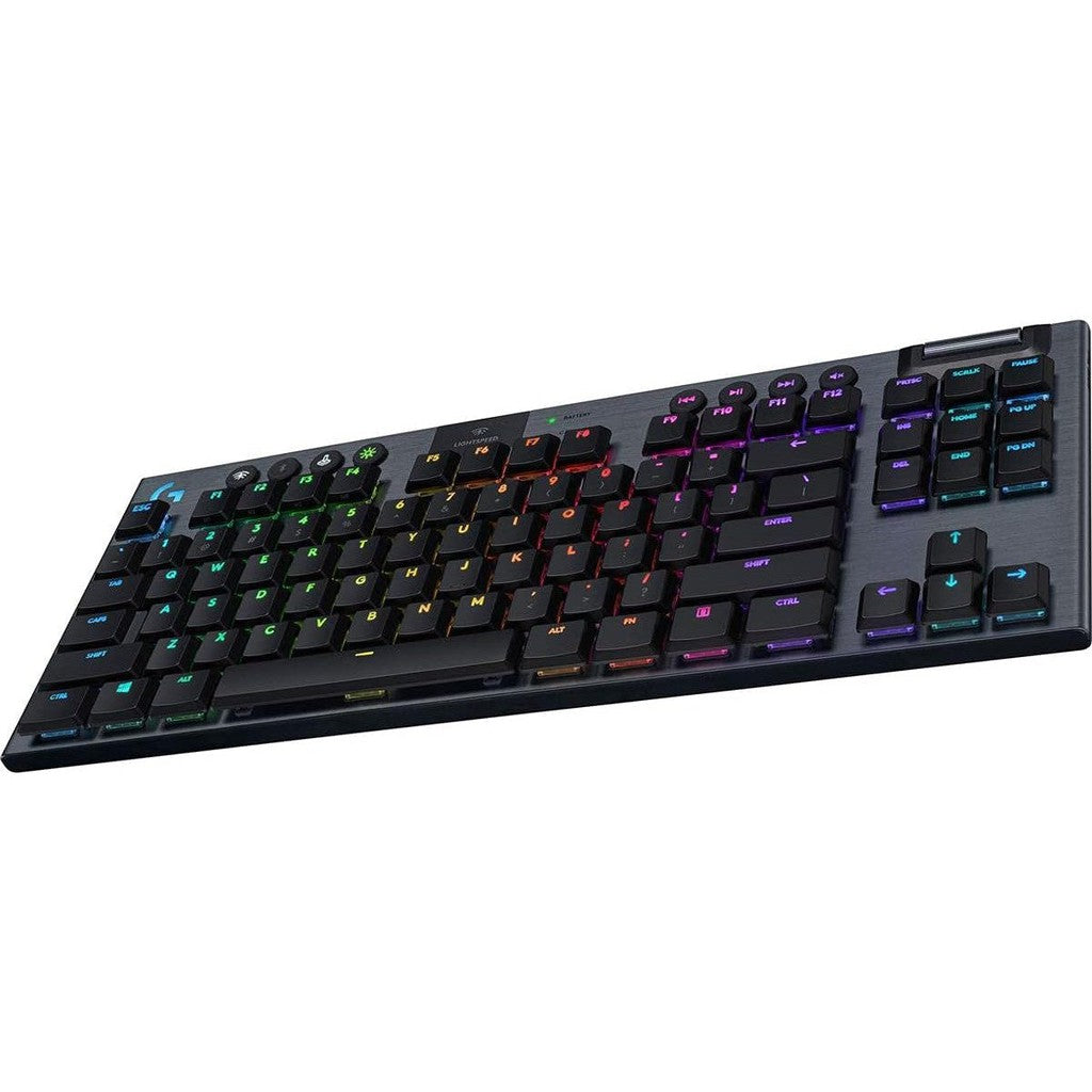 Logitech G915 TKL Tenkeylees Light Speed Wireless RGB Mechanical Gaming Keyboard / Clicky - Black