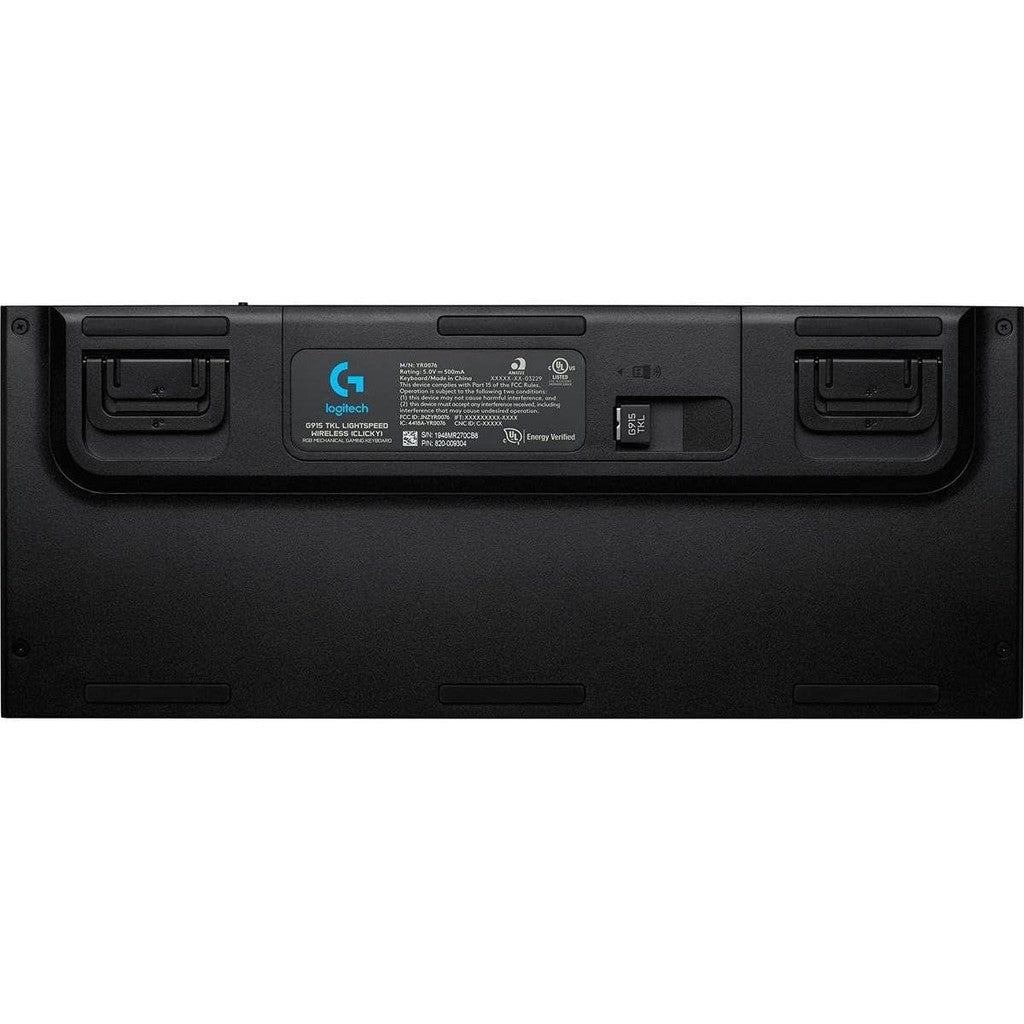 Logitech G915 TKL Tenkeylees Light Speed Wireless RGB Mechanical Gaming Keyboard / Clicky - Black