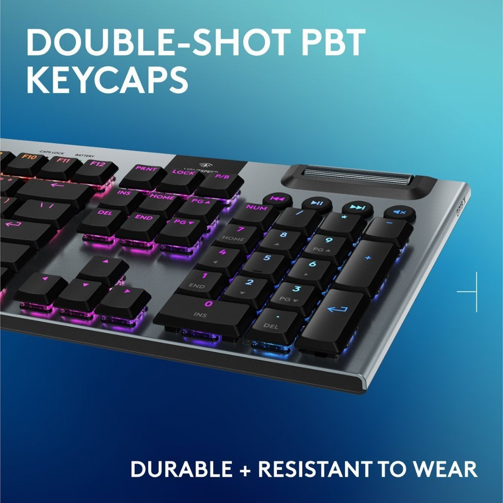 Logitech G915 X – Tactile – LIGHTSPEED Wireless RGB Mechanical Gaming Keyboard. Black