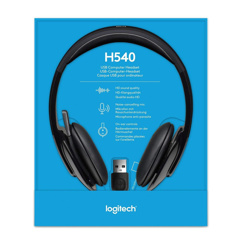 Logitech H540 USB Wired Headset - Wired / USB / Stereo / Black