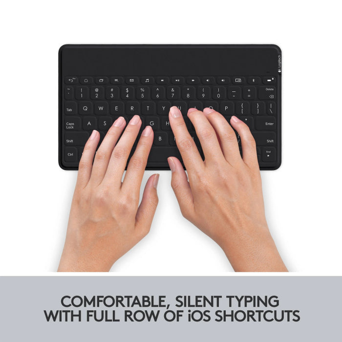 Logitech Keys-To-Go Bluetooth, Ultra-Slim KeyBoard With Add-On Iphone Stand, Spill Proof For iPhone,ipad & Apple Tv
