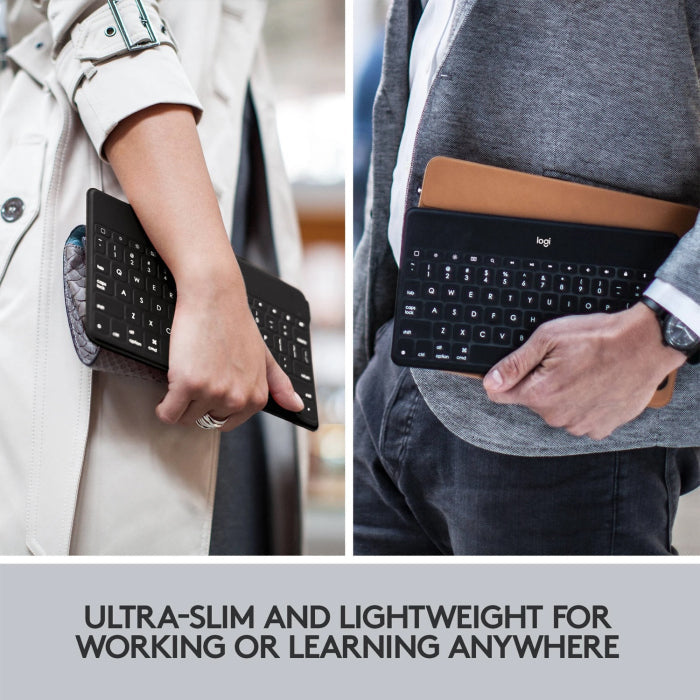 Logitech Keys-To-Go Bluetooth, Ultra-Slim KeyBoard With Add-On Iphone Stand, Spill Proof For iPhone,ipad & Apple Tv