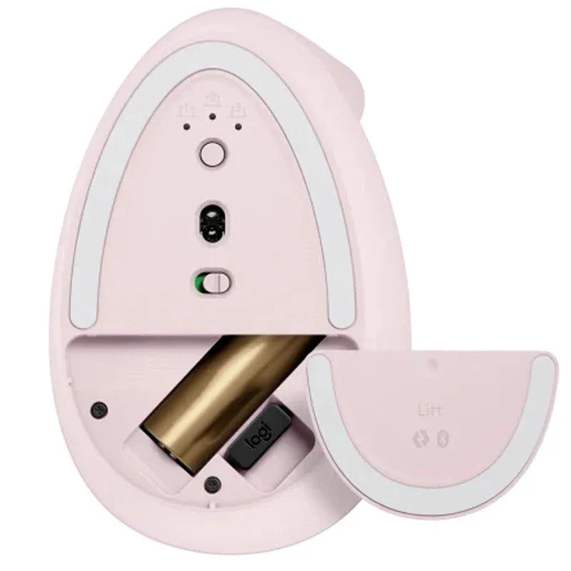 Logitech Lift Vertical Ergonomic Bluetooth/Wireless Mouse, Up to 2 Years Battery Life, For PC & Mac - Pink