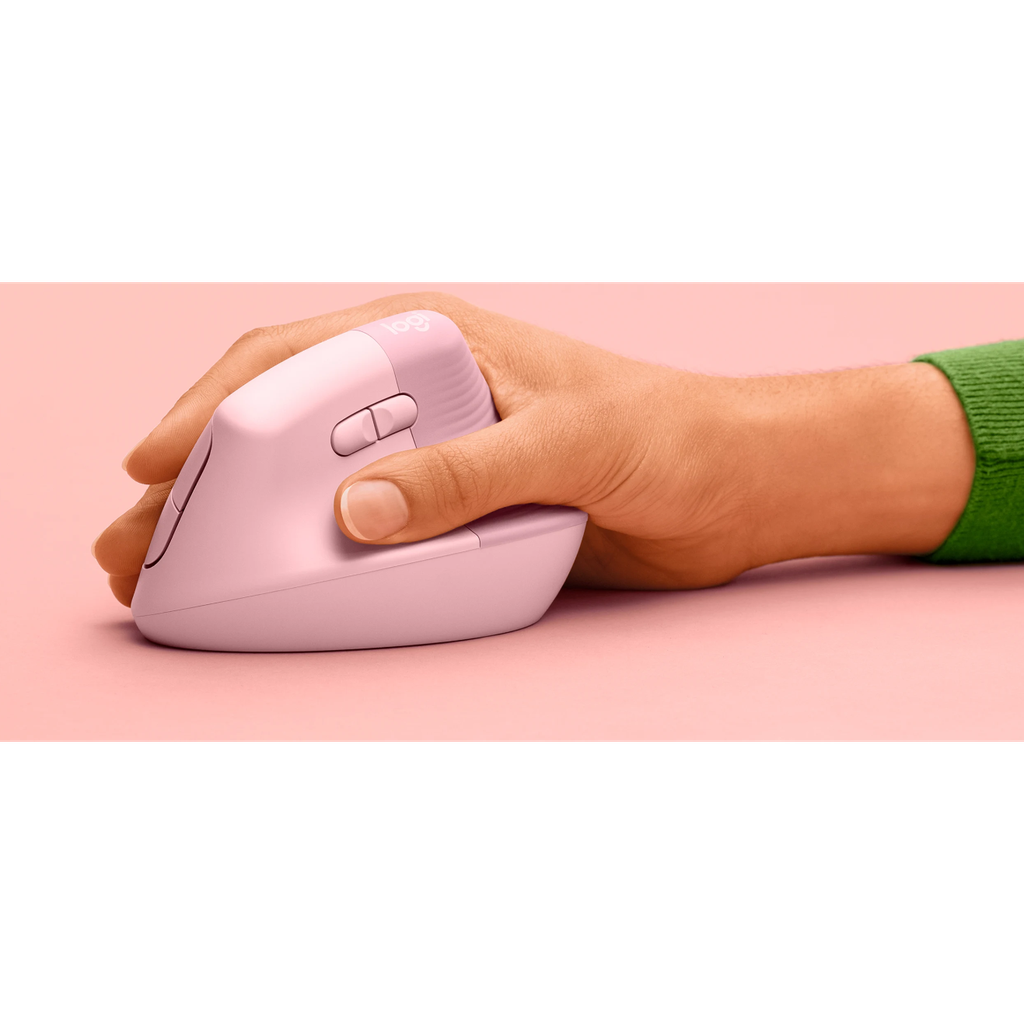 Logitech Lift Vertical Ergonomic Bluetooth/Wireless Mouse, Up to 2 Years Battery Life, For PC & Mac - Pink