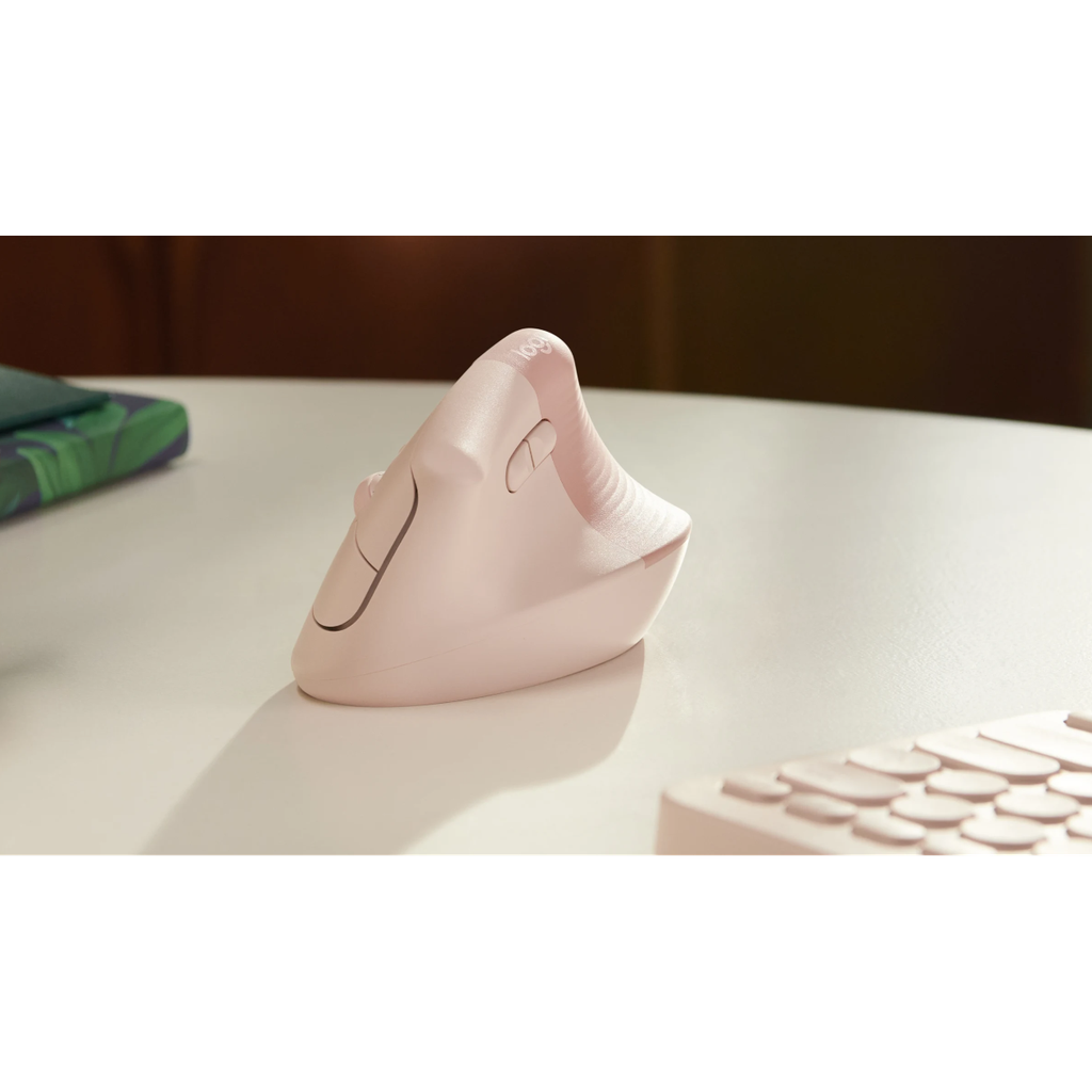 Logitech Lift Vertical Ergonomic Bluetooth/Wireless Mouse, Up to 2 Years Battery Life, For PC & Mac - Pink
