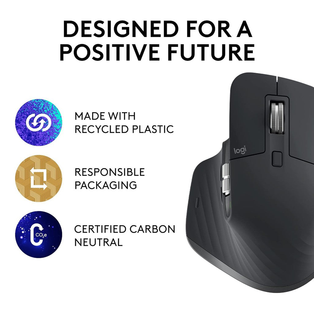 Logitech MX Master 3S Advanced Performance Wireless Mouse - Graphite