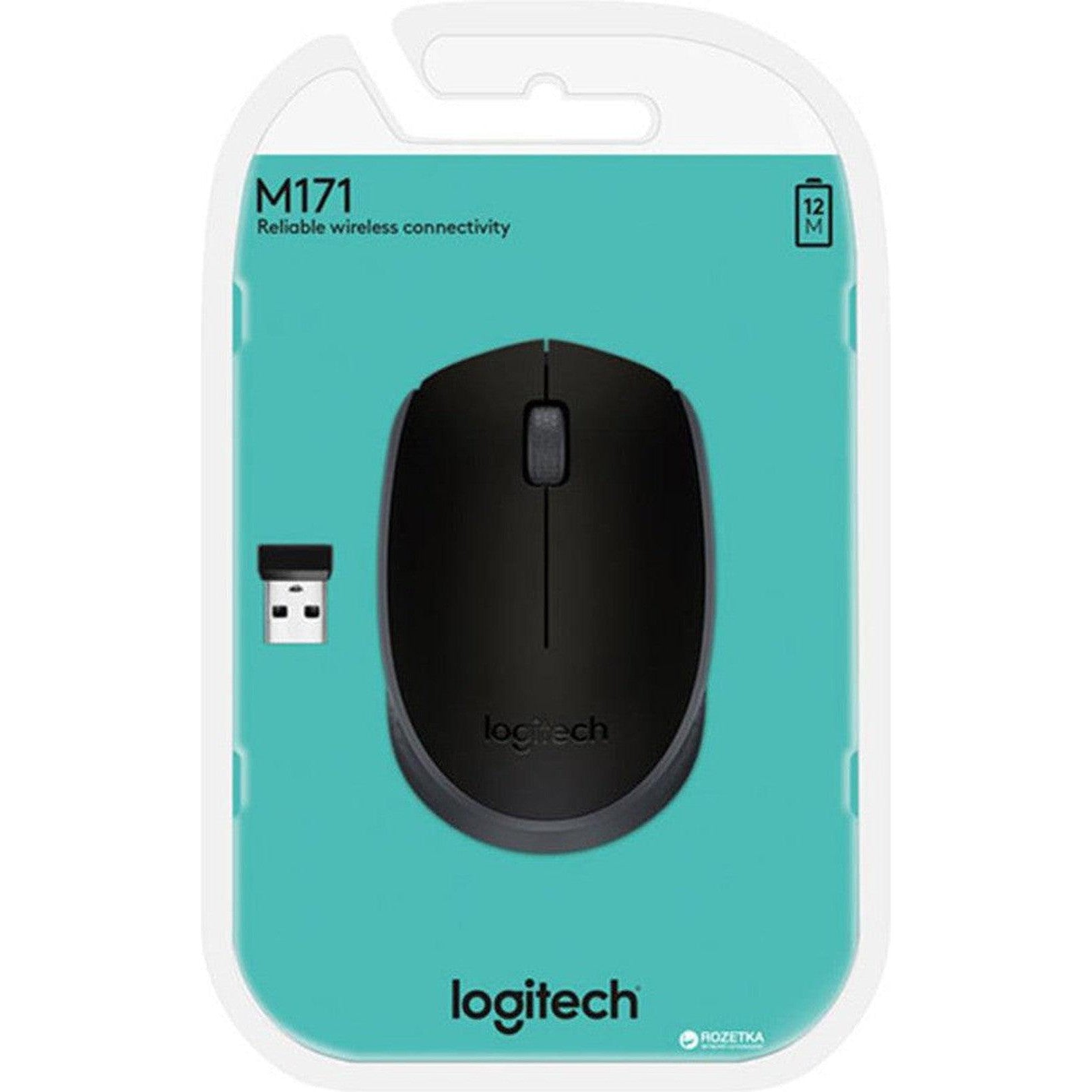 Logitech M171 - 2.40GHz / Up to 10m / Wireless / Black Grey - Mouse