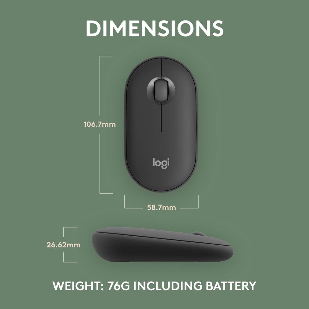 Logitech Pebble Mouse 2 M350S / Wireless / Bluetooth Mouse - Tonal Graphite