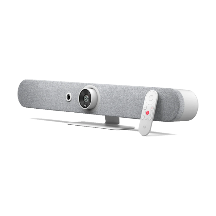 Logitech Rally Bar Mini All-in-One Webcam, Video Bar for Medium Rooms, Up to 4k Display Resolution - White