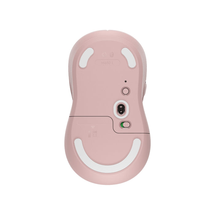 Logitech Signature M650L Wireless/Bluetooth Mouse, Silent Touch, SmartWheel Fast Scrolling, Large Size Grob - Rose