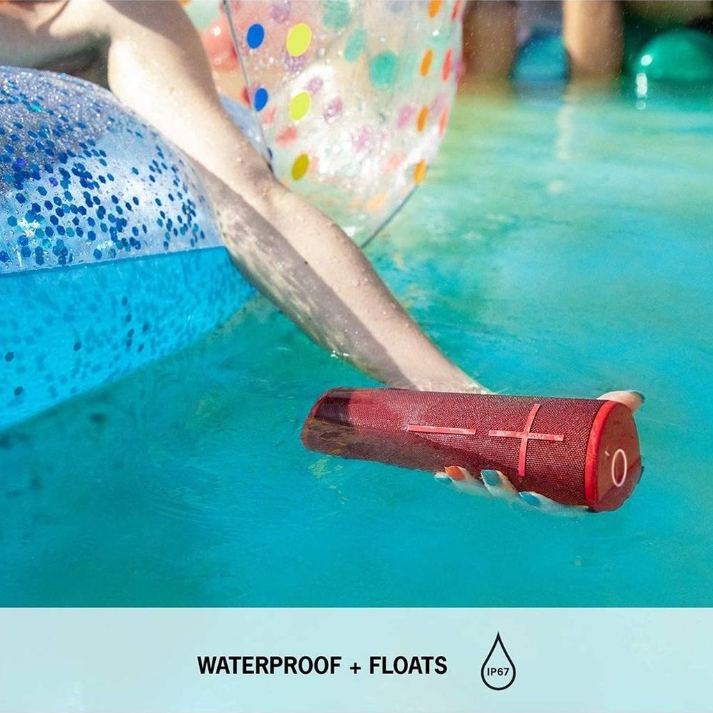 Logitech Ultimate Ear Boom 3 Portable Bluetooth Speaker Water Proof & Dust Proof 360 Sound One touch Music Control - SunSet Red