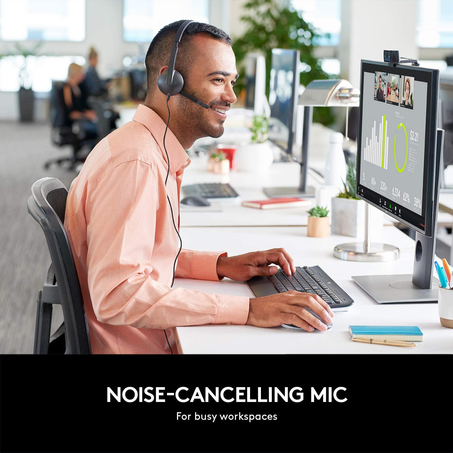 Logitech H340 - USB 2.0 / Wired / 20Hz to 20KHz / Stereo - Head Phones