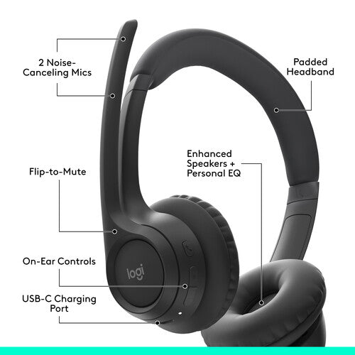 Logitech Zone 300 Headset - Wireless / Midnight Black